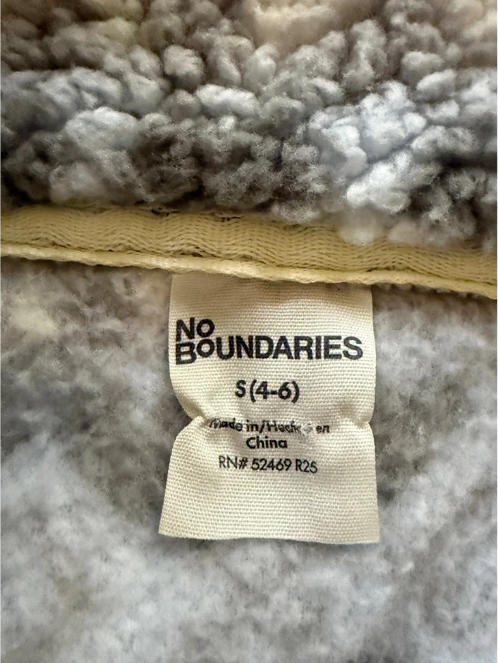 No Boundaries Women's Fleece Pullover Half-Zip Jacket Small 4-6
